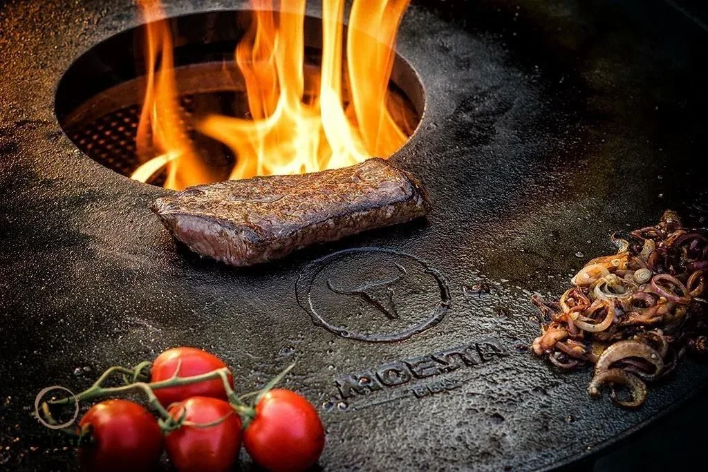 BBQ Disk Plancha Feuerplatte für Kugelgrills aus Gusseisen