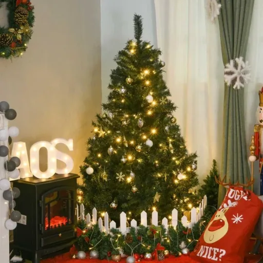 Künstlicher Weihnachtsbaum mit 120 LEDs grün