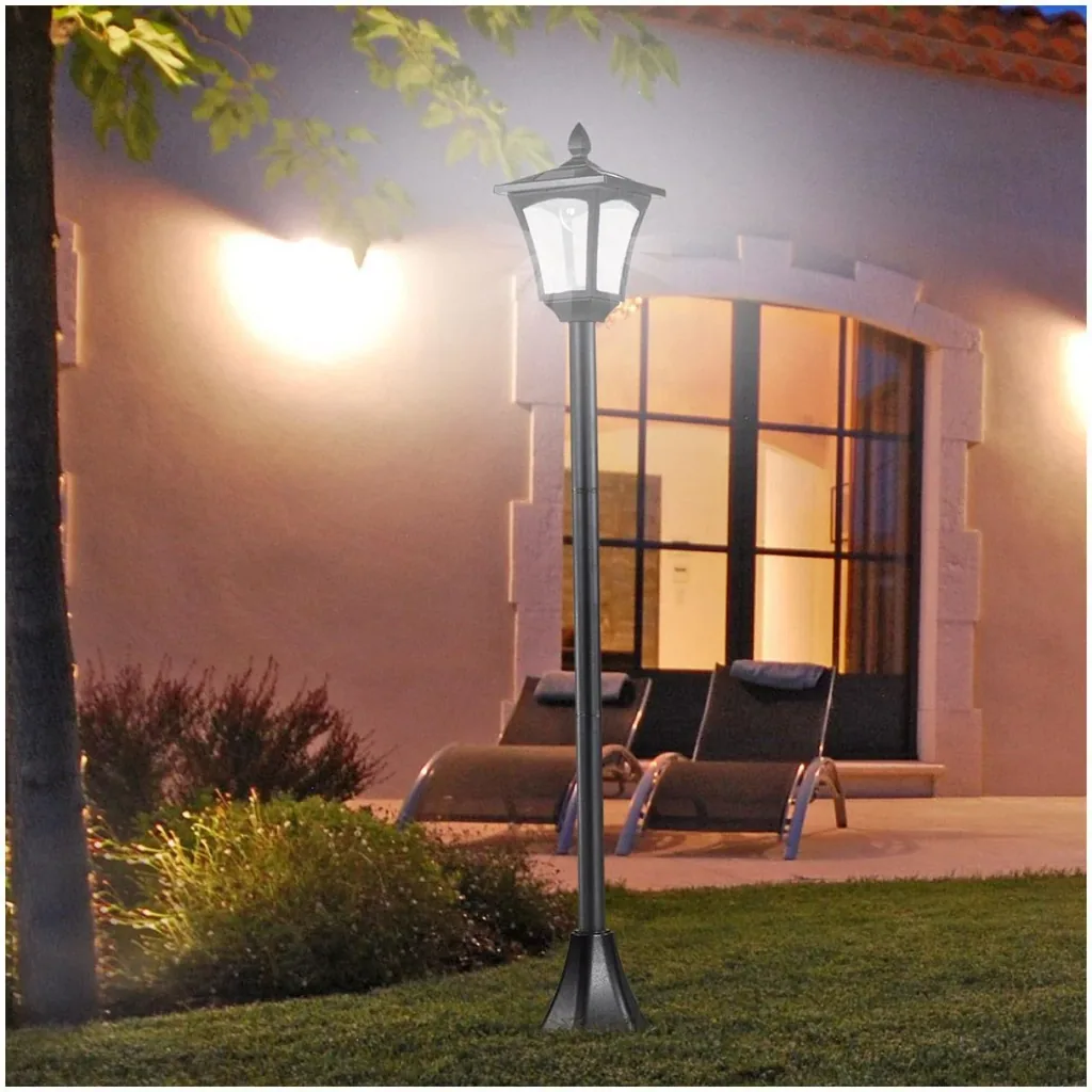 Gartenlaterne Solar Laterne 40 Lumen Schwarz H160cm