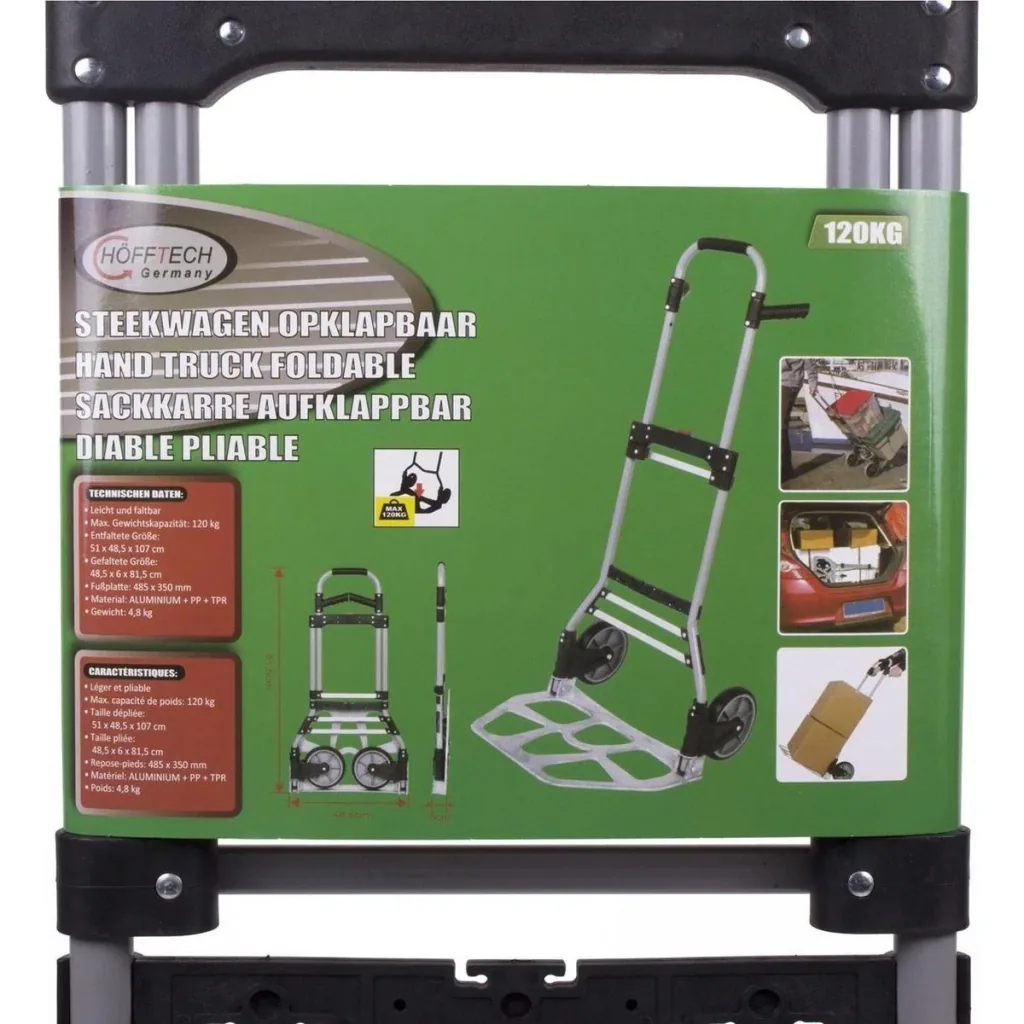 Zusammenklappbarer Trolley - 51x48,5x107 cm - max 120 kg - Aluminium