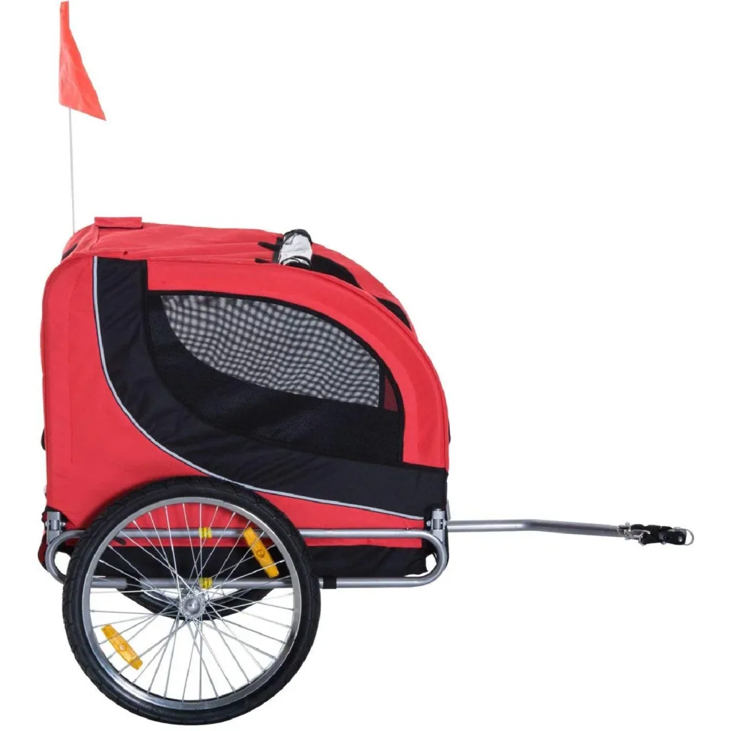 Hundeanhänger Fahrradanhänger Hunde Fahrrad Anhänger Rot/Schwarz