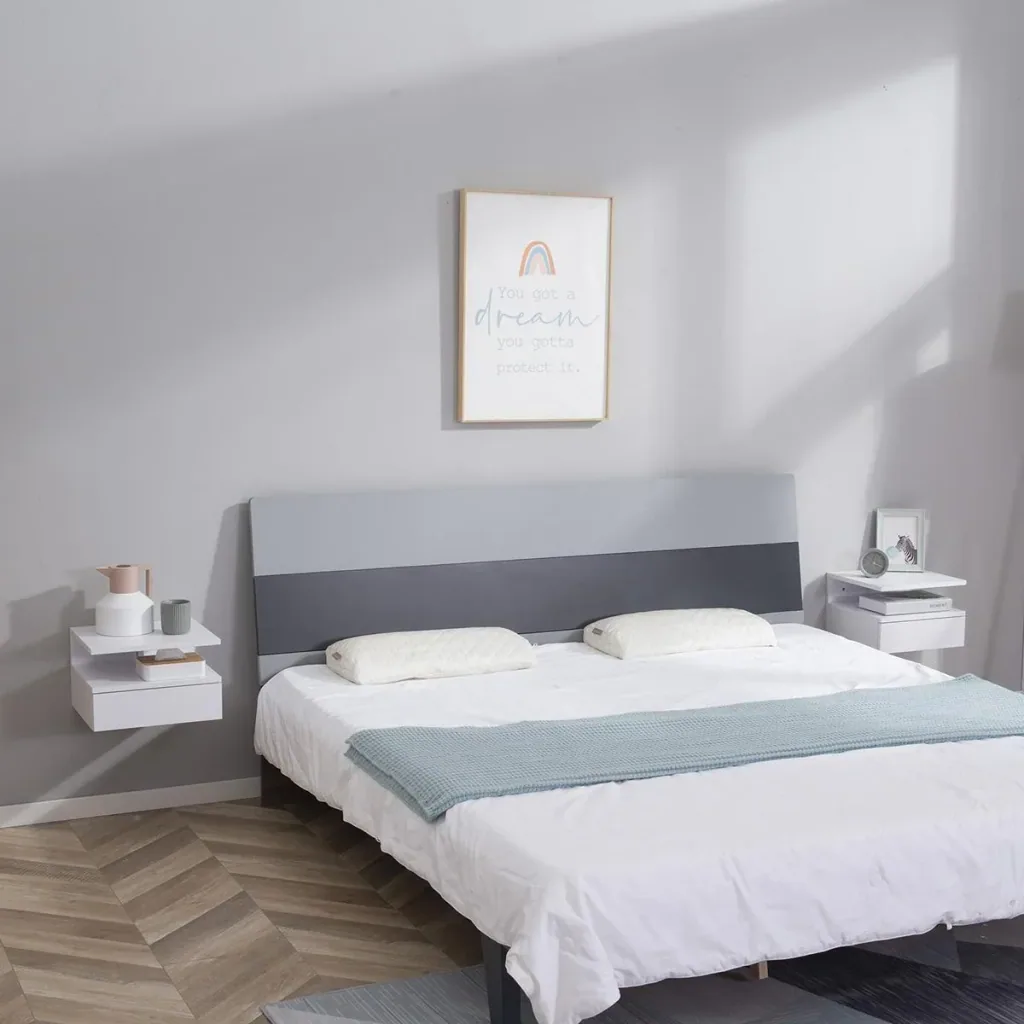2 tlg. Wandnachttische Nachttisch Wandschrank mit Schublade Schwimmendes Design Schlafzimmer Nachtkommode Beistelltisch