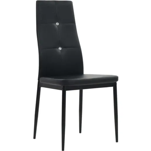 Esszimmerstühle 2 Stück Kunstleder schwarz