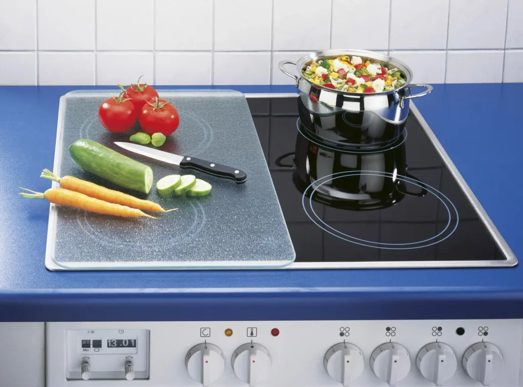 3 in 1 Herd-Abdeckplatten, Schneidbretter, Arbeitsplatten, Glas, transparent, je 52 x 30 cm