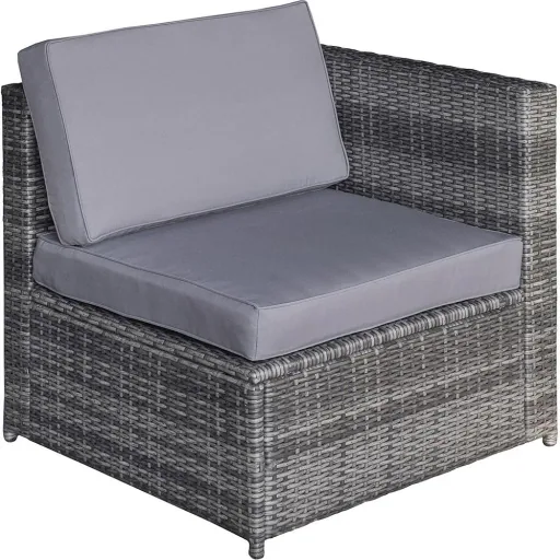 7-tlg, Polyrattan Gartengarnitur Gartenmöbel Garten-Set Loungeset inkl, Fußhocker Sitzkissen