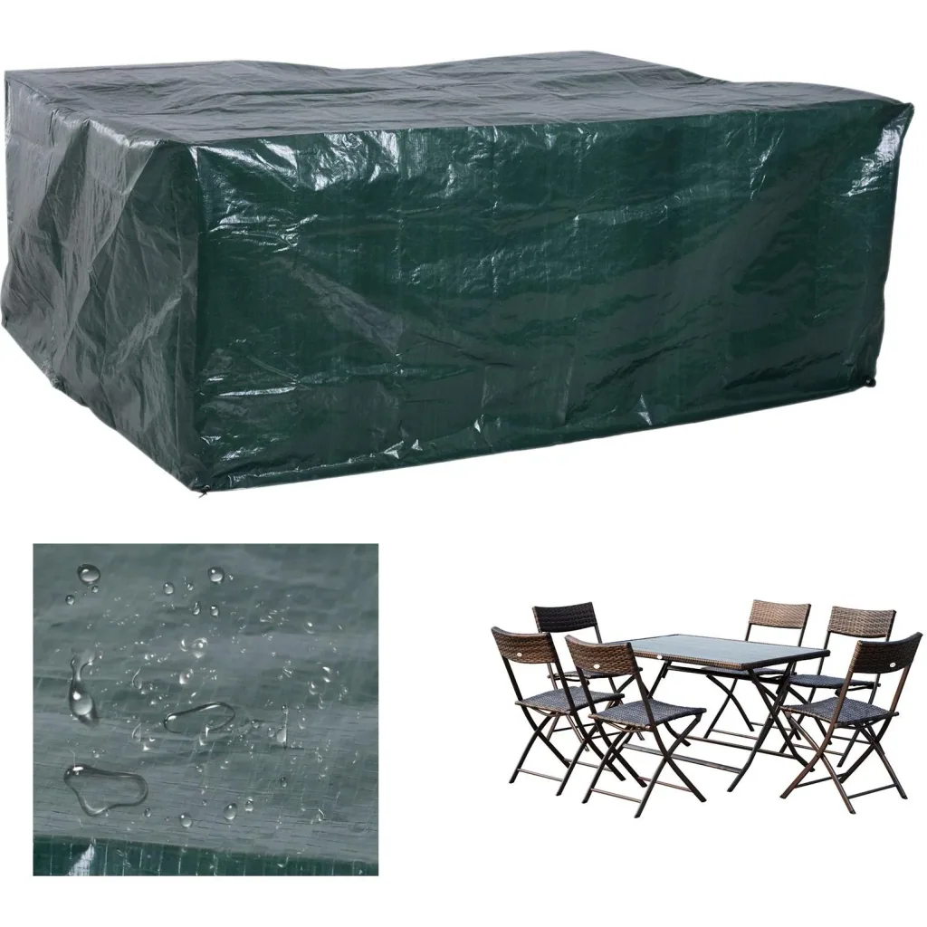 Abdeckplane Schutzhülle Gartenmöbel Abdeckhaube Wasserdicht UV-Schutz Rechteckig PE Grün 235 x 190 x 90 cm