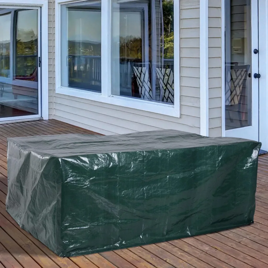Abdeckplane Schutzhülle Gartenmöbel Abdeckhaube Wasserdicht UV-Schutz Rechteckig PE Grün 235 x 190 x 90 cm