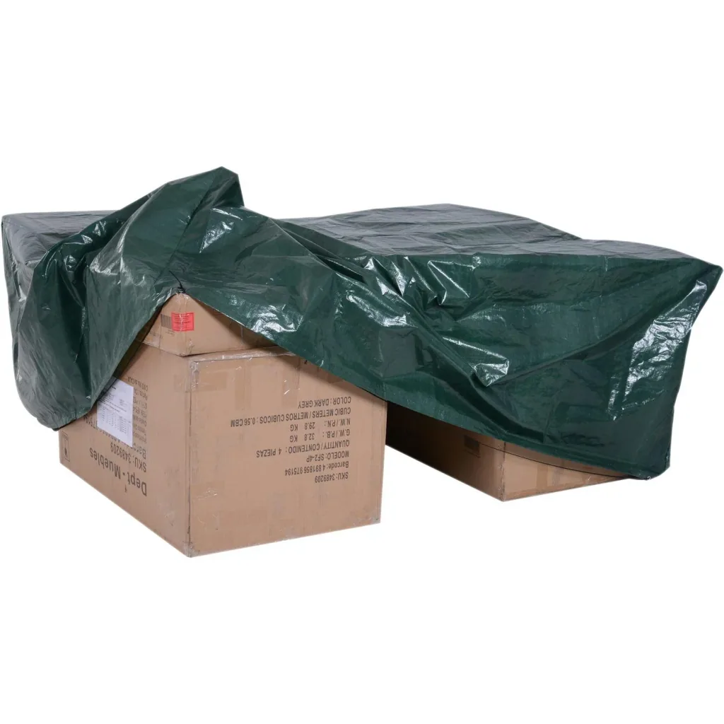 Abdeckplane Schutzhülle Gartenmöbel Abdeckhaube Wasserdicht UV-Schutz Rechteckig PE Grün 235 x 190 x 90 cm