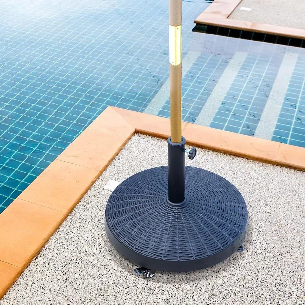Sonnenschirmständer Schirmständer Schirmhalter Schirmfuß 25 kg Rattanoptik Ständer Schirm Ø38/Ø48 mm Ø52 x 41 cm