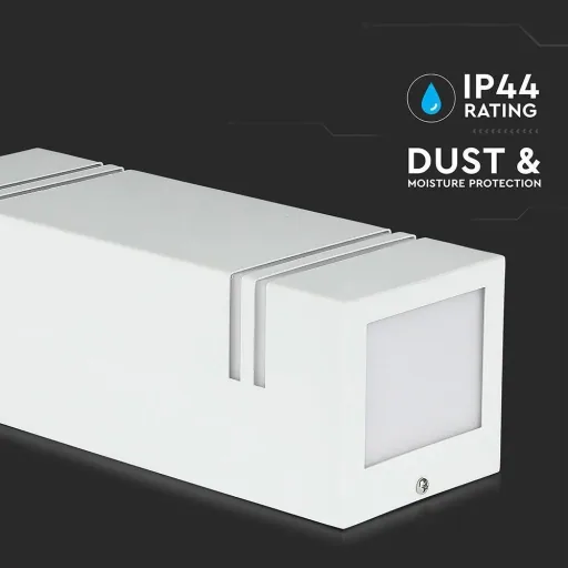 VT-7662 Wandleuchte für Außen Auf/Ab - GU10 - Edelstahl - Weiß - IP44