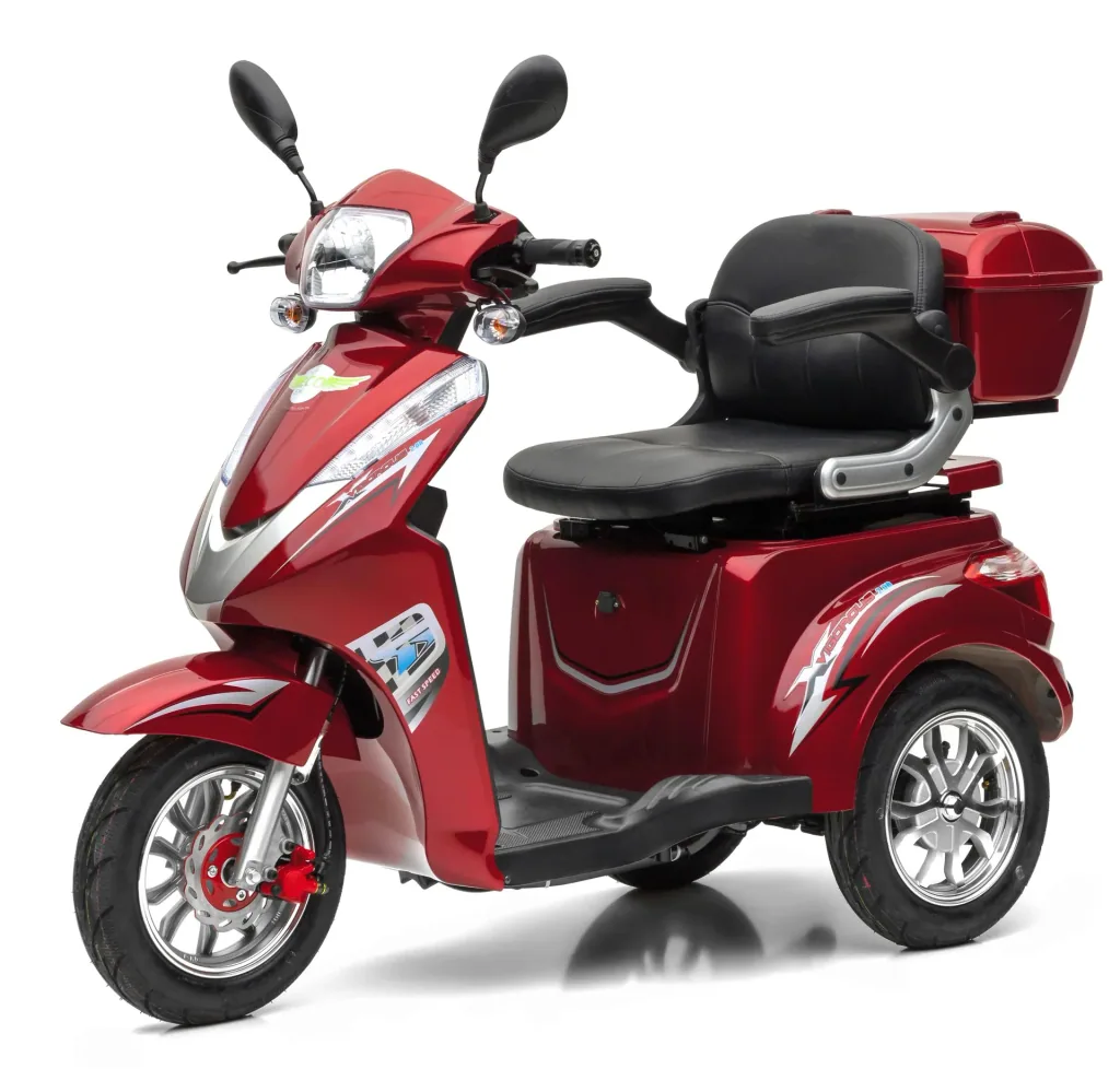 Elektro Dreirad rot - herausnehmbarer Li-Io Akku 30 Ah - 25 km/h - Seniorenmobil