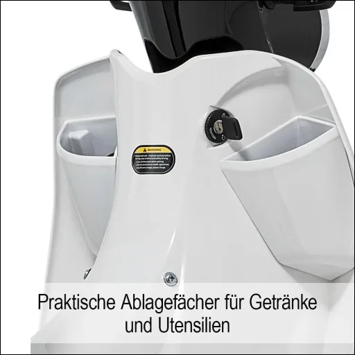 E-Roller / Retromofa "Turin" 45 km/h inklusive 26 Ah Lithium-Akku schwarz/weiß