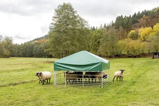 Weideunterstand für Schafe, 2,75 x 2,75 m inkl. Horden