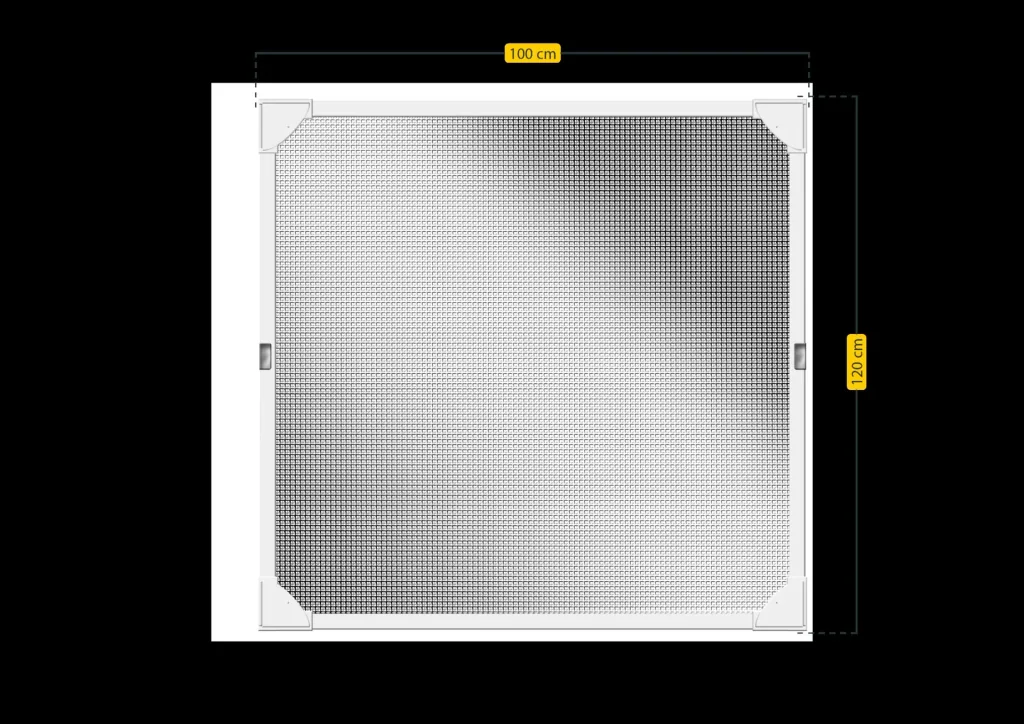 Fliegengitter-Magnetrahmen mit REFLECTION-Gewebe, Farbe weiß, 100 x 120 cm