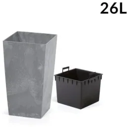 Blumentopf Concrete Design 26L Anthrazit, 26,5 x 26,5 x 50 cm