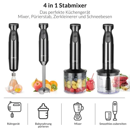 Stabmixer-Set aus Edelstahl