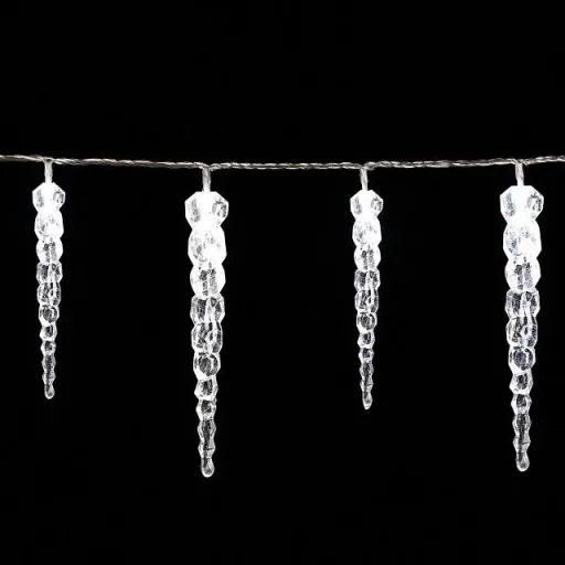 Lichterkette Weihnachten Eiszapfen 40 LED's 10,4m