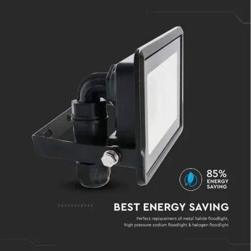 VT-118 LED-Flutlicht - 10 W - 735 Lm - 3000K - Schwarz