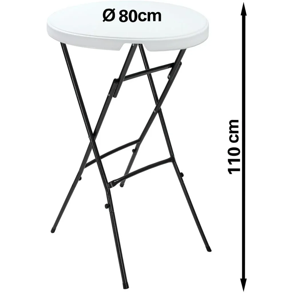 Bartbare Kunststoffklappbar Ø80cm weiß
