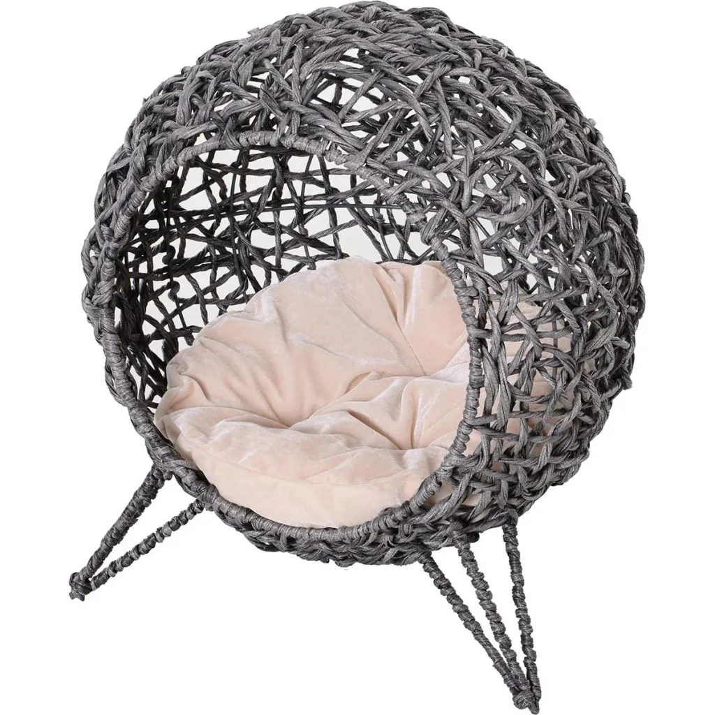Katzenkorb mit Kissen natur