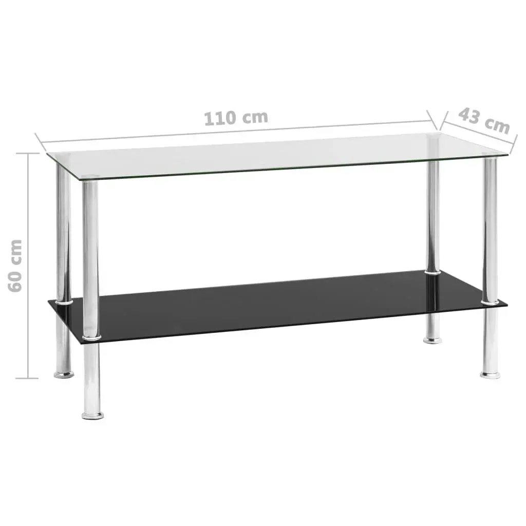 Couchtisch 110x43x60 cm gehärtetes Glas transparent