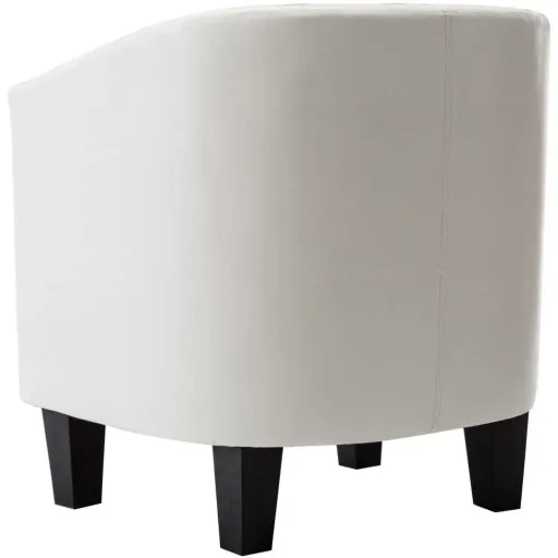 Schalensitz mit Ottomane Kunstleder weiß