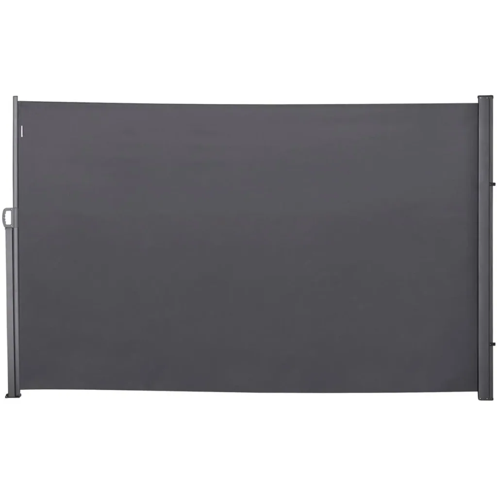 Seitenmarkise, Sicht- und Sonnenschutz, Seitenrollo, Polyester, Grau, 3 x 1,8 m