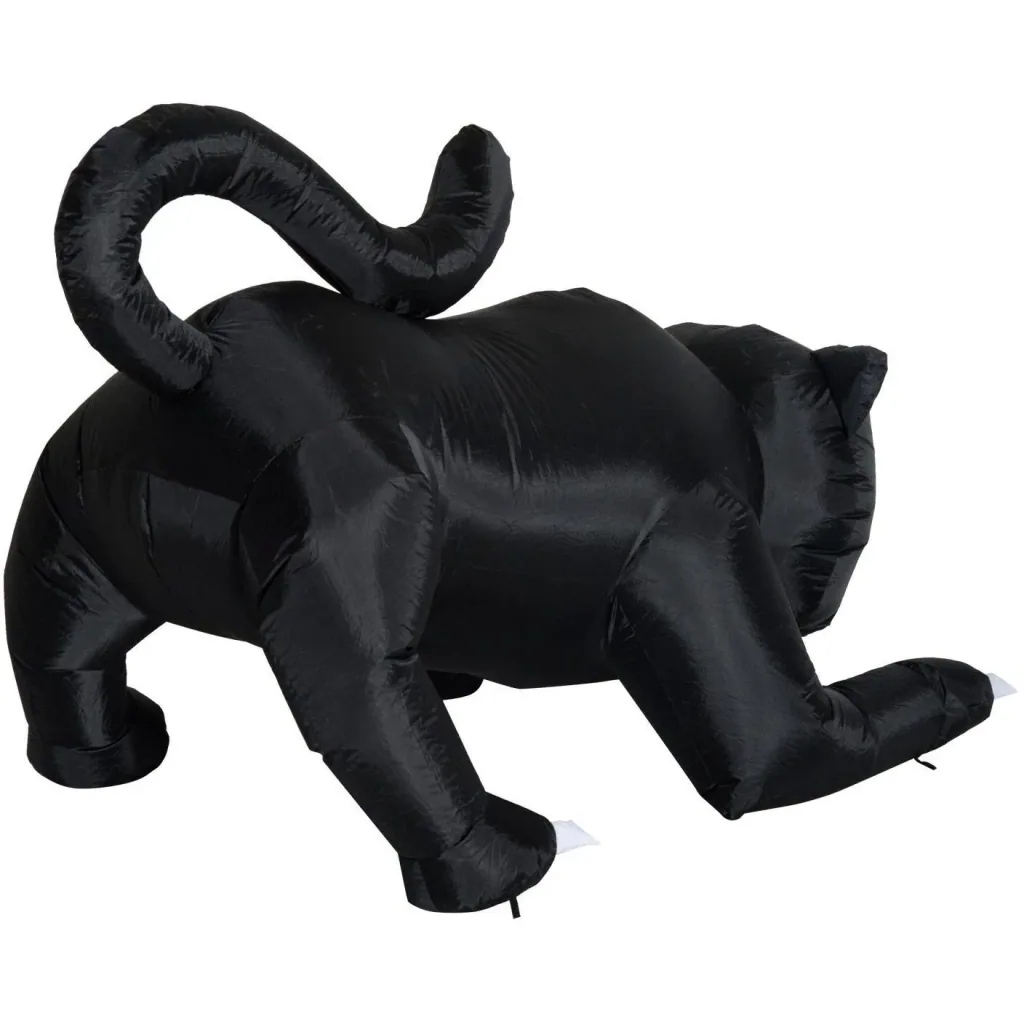 Aufblasbare Katze Halloween Figur Deko mit LED schwarz