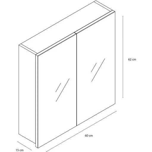 Concept Spiegelschrank 60cm schwartz fsc