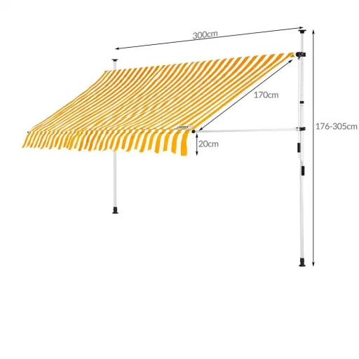 Klem Baldachin gelb/weiß 300cm