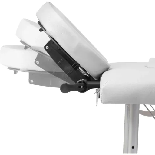 Zusammenklappbare Massageliege mit Aluminiumgestell (vierteilig / cremeweiß)