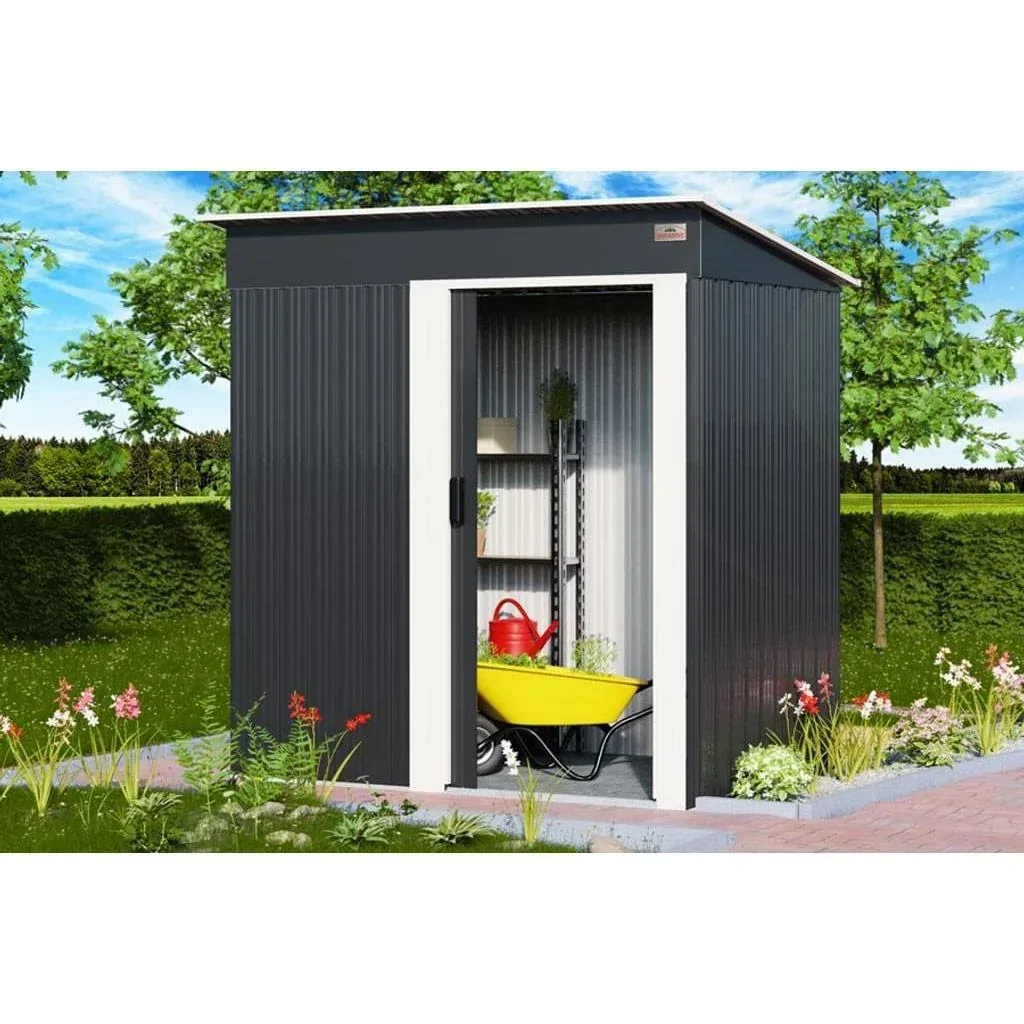 Gartenhaus - 2,52m³ - Metall - anthrazit - 162 x 86 x 181cm