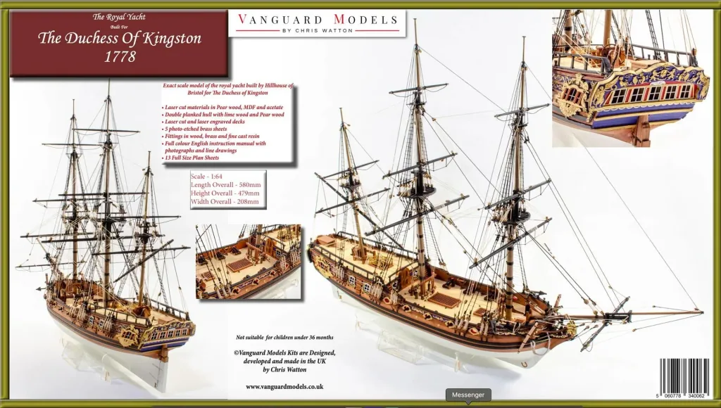 Bausatz Duches of Kingston 1778 im Maßstab 1:64