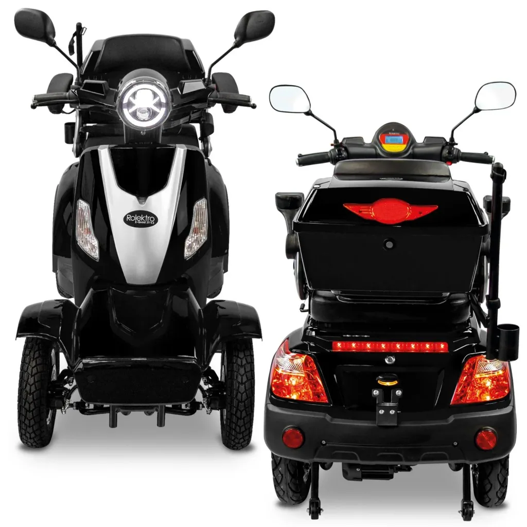 E-Quad 25 V3 Lithium Schwarz, 1.000 Watt + Getränkehalter