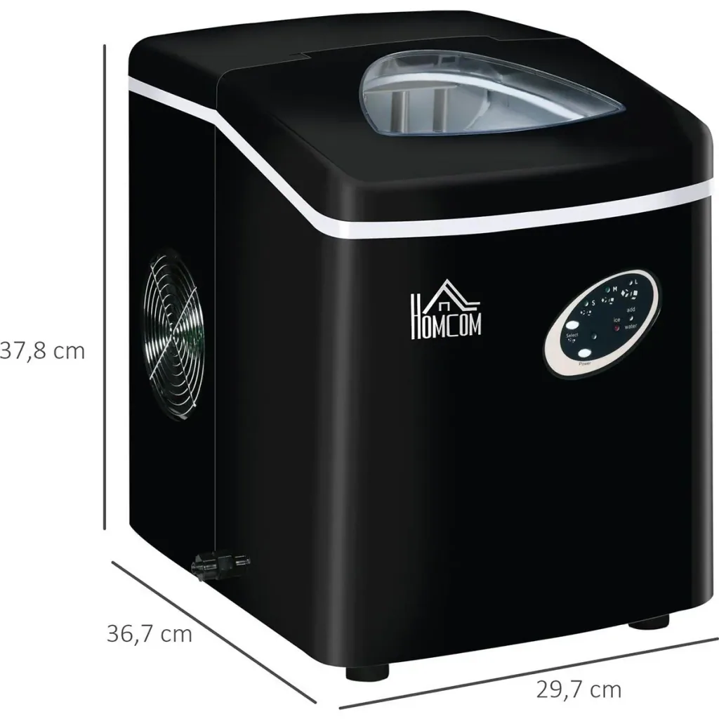 Eiswürfelbereiter 15kg/24h 1,9L mit 3,2L Wassertank 36,7 x 29,7 x 37,8 cm