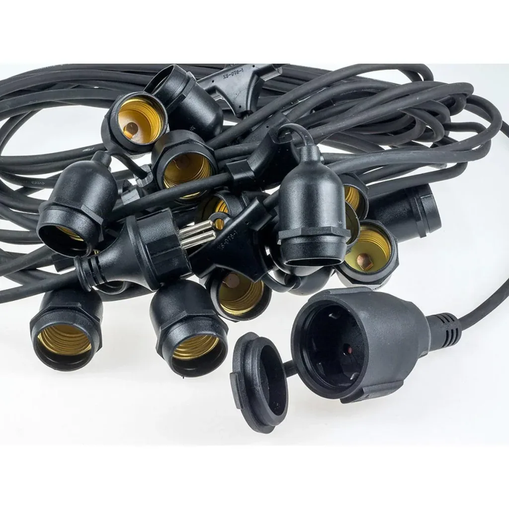 VT-7135 Lichtkabel - Wasserdicht - 10 E27-Armaturen - 5 Meter