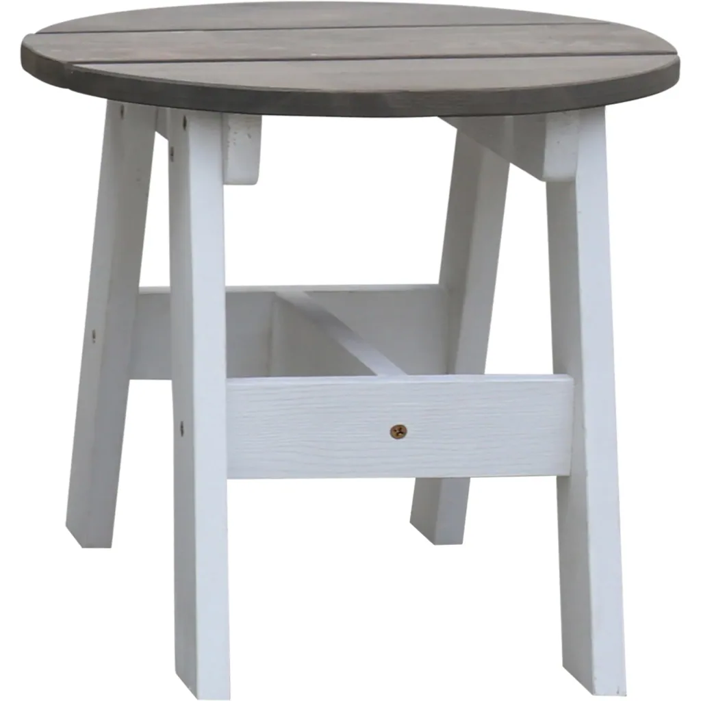 2-teiliges Picknick Hocker Set Rund Grau/weiß