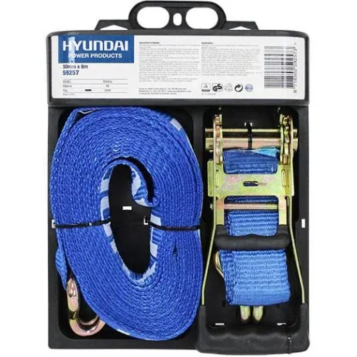 Zurrgurt mit Ratsche und Haken 50mmx8m.