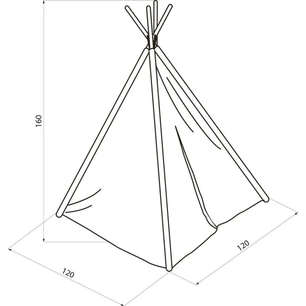Weltkarte Tipi-Zelt | Mehrfarbig | Wigwam Spielzelt|100% Baumwolle|120x120x160cm