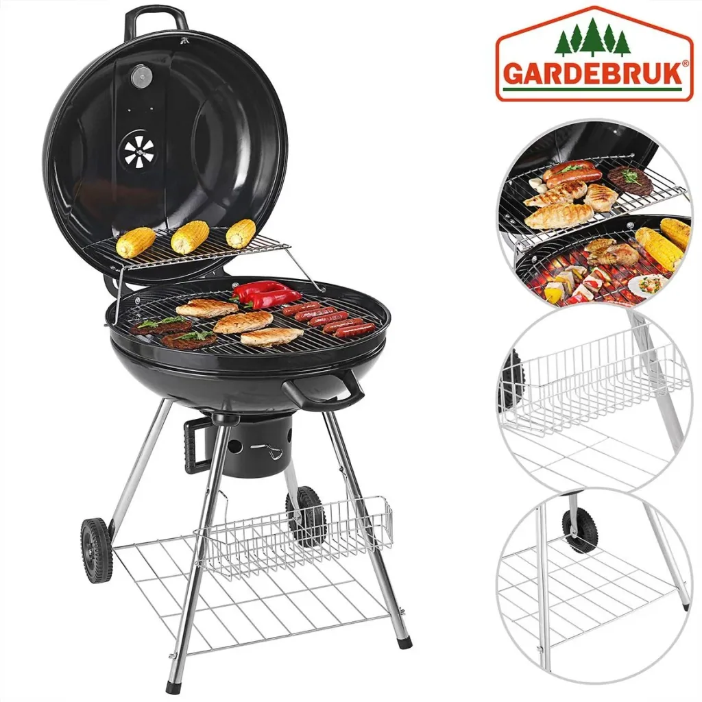 Barbecue - BBQ - auf zwei Rädern - Schwarz - 90x58x68cm