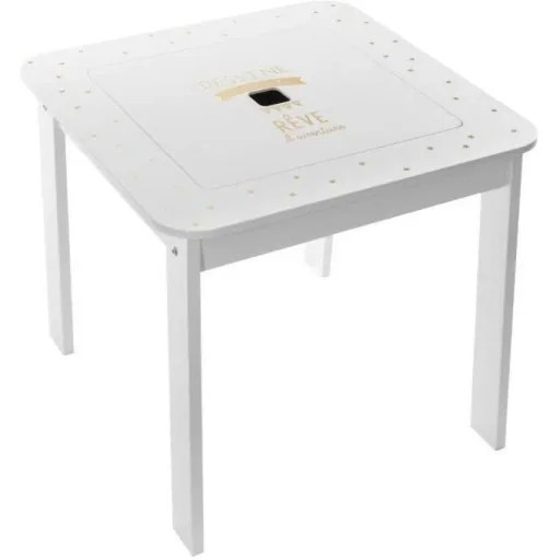 NL Kindertisch mit 2 Hockern - Weiß - 57x57x51 cm