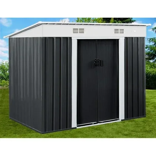 Gartenhaus anthrazitfarbenes Metall 196 x 122 x180 cm