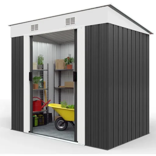Gartenhaus anthrazitfarbenes Metall 196 x 122 x180 cm