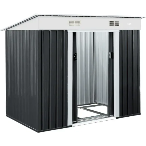 Gartenhaus anthrazitfarbenes Metall 196 x 122 x180 cm