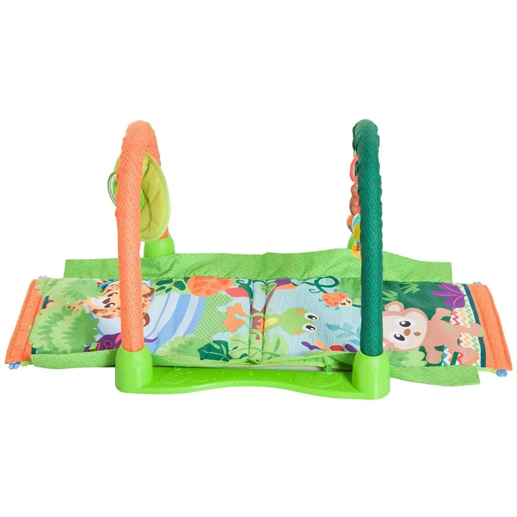 Kinderteppich Tiere Krabbeldecke 2 Spielbögen Grün+Orange