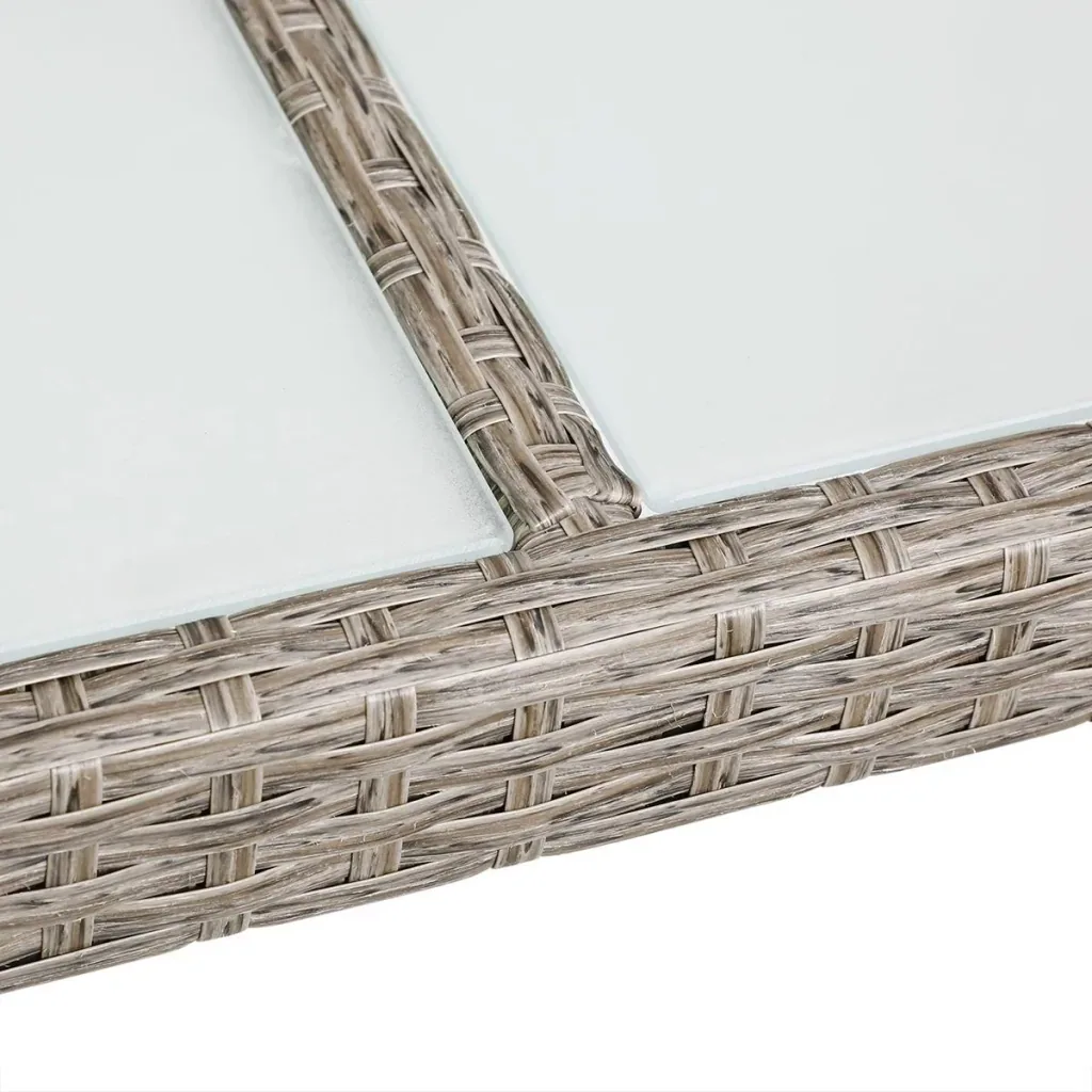 Gartengarnitur 13-teilige stapelbare Polyrattan-Stuhlgarnitur Bali beige