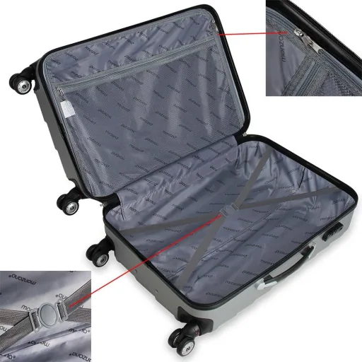 Kofferset Hartschale 3 Stück silber M/L/XL
