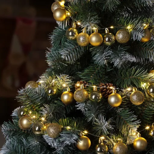 Weihnachtslichterkette LED gold 2m Kugeln