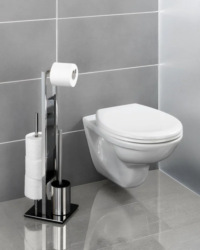 Stand WC-Garnitur Rivalta 3in1, Schwarz / Silber glänzend