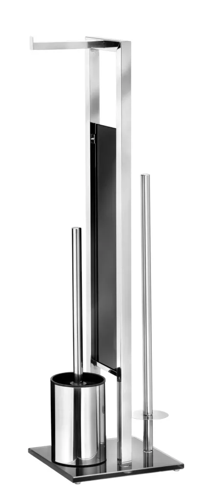 Stand WC-Garnitur Rivalta 3in1, Schwarz / Silber glänzend
